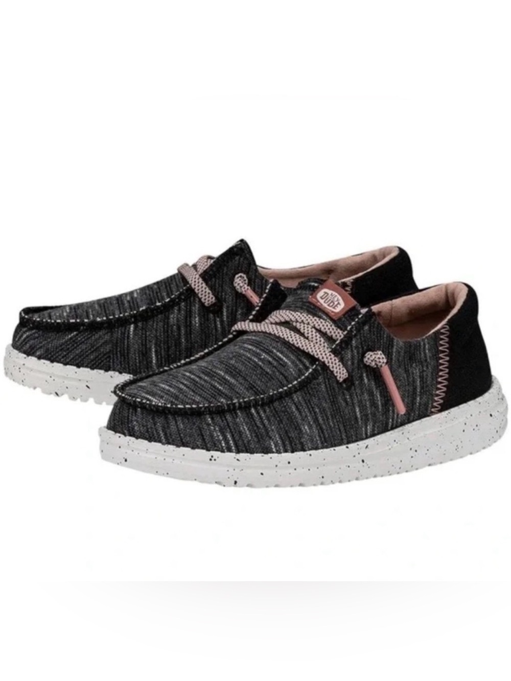 Hey Dude Kids Wendy Black & Pink Knit Slip-On Shoes Size K10